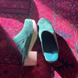Charlotte Stone Martino Clogs, Green Suede